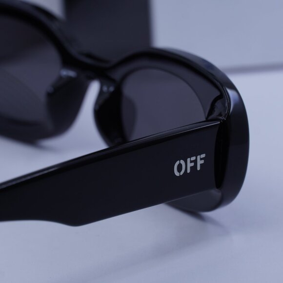 Off-White OERI087 AMALFI 1007 Oval Sunglasses – Black/Grey main image 9